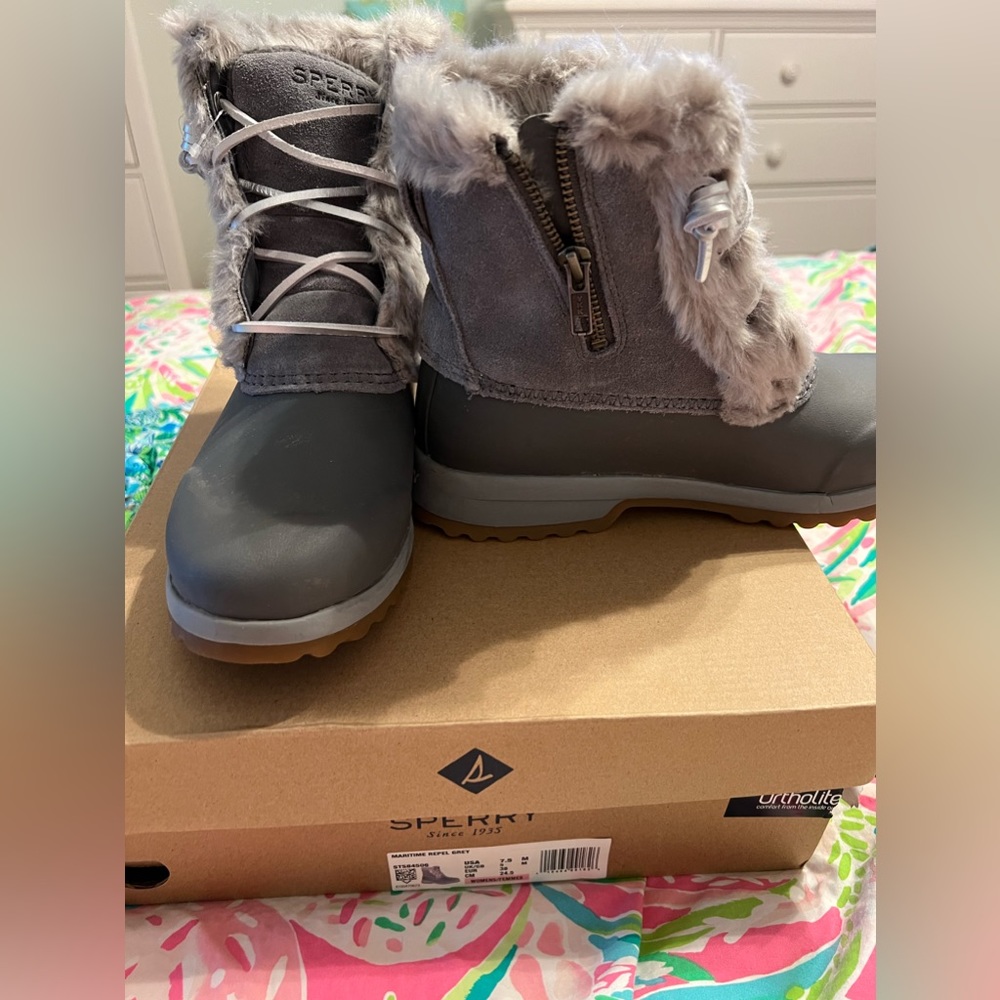 Sperry Maritime repel grey winter boots women Apres Ski